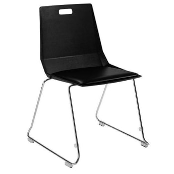 National Public Seating Luvraflex Chair Poly Back/padded Seat Black/black