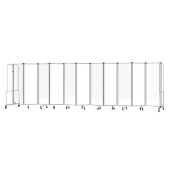 National Public Seating Room Divider 6'h 11 Sections Clear Acrylic Panels Grey