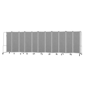 National Public Seating Room Divider 6'h 11 Sections Grey Panels And Grey