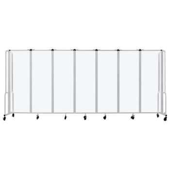 National Public Seating Room Divider 6'h 7 Sections Frosted Panels Grey