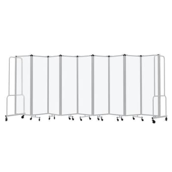 National Public Seating Room Divider 6'h 9 Sections Frosted Panels Grey