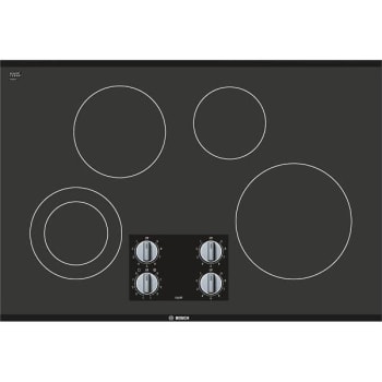 Bosch 500 Series 30 Inch Radiant Electric Cooktop In Black With 4 Elements