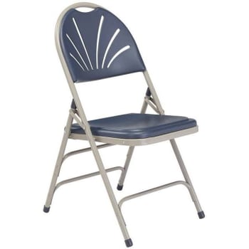 National Public Seating® 1100 Series Folding Chair, Blue/gray, Package Of 4