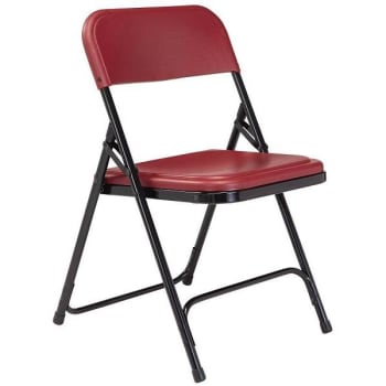 National Public Seating® 800 Series Plastic Folding Chair,burgundy, Package Of 4