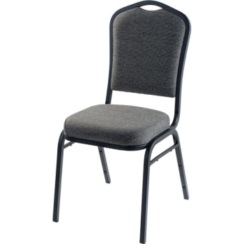 National Public Seating® 9350 Series Fabric Stack Chair, Greystone, Package Of 4