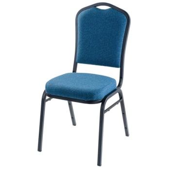 National Public Seating® 9350 Series Fabric Stack Chair, Blue, Package Of 4