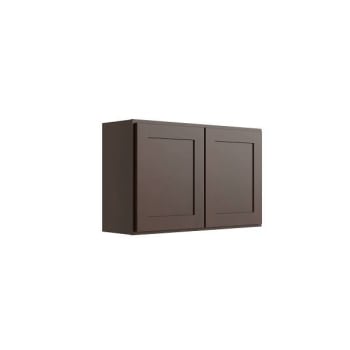 Cnc Cabinetry Luxor 2-Door Wall Cabinet, 36"w X 18"h X 24"d, Shaker Espresso