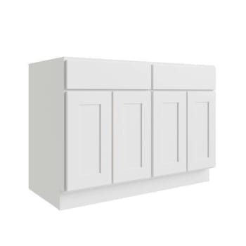 Cnc Cabinetry Luxor 4-Door Base Cabinet, 4 Pull Out, 48"w, Shaker White