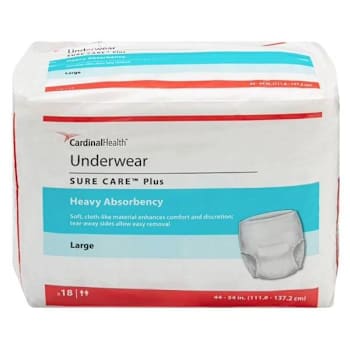 Cardinal Health™ Sure Care™ Unisex Adult Absorbent Underwear Case Of 4