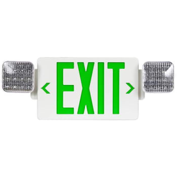 Image for Ledone 3.5w 120v Or 277v Integrated Led White And Green Exit Sign With Headlights from HD Supply