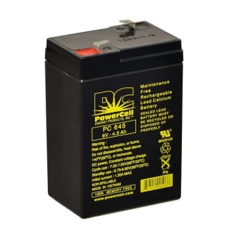 Image for Powercell 6v 4.5 Ah Battery Sealed Lead Acid Recharge No Spill from HD Supply