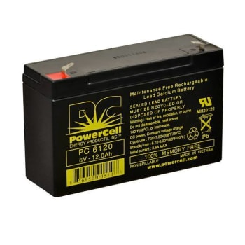 Image for Powercell 6v 12 Ah Battery Sealed Lead Acid Recharge No Spill from HD Supply