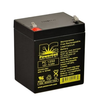 Image for Powercell 12v 5 Ah Battery Sealed Lead Acid Recharge No Spill from HD Supply