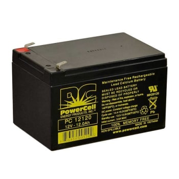 Image for Powercell 12v 12 Ah Battery Sealed Lead Acid Recharg No Spill from HD Supply