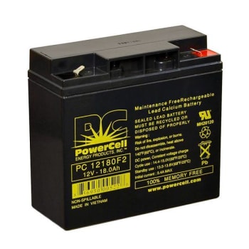 Image for Powercell 12v 18 Ah Battery Sealed Lead Acid Recharge No Spill from HD Supply
