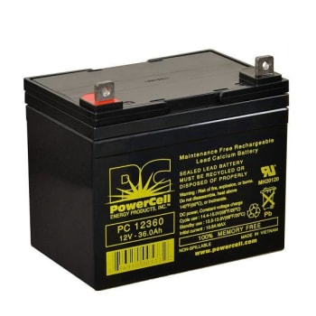 Image for Powercell 12v 36 Ah Battery Sealed Lead Acid Recharge No Spill from HD Supply