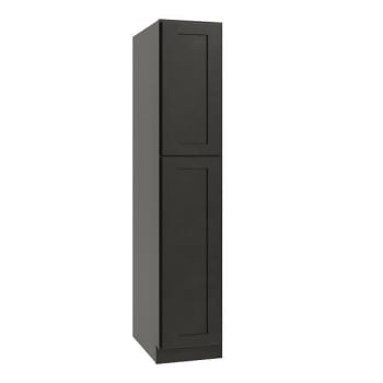 CNC Cabinetry Utility Cabinet, 3 Pull Out, Right, 18"W X 96"H, Shaker Smoky Grey