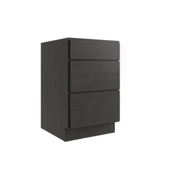 Image for Cnc Cabinetry Luxor 18" 3-Drawer Base Cabinet, Ada Height, Shaker Smoky Grey from HD Supply