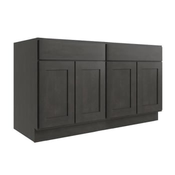 Image for Cnc Cabinetry Luxor 4-Door Base Cabinet, 4 Pull Out, 48"w, Shaker Smoky Grey from HD Supply