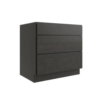 Image for Cnc Cabinetry Luxor 36" 3-Drawer Base Cabinet, Shaker Smoky Grey from HD Supply