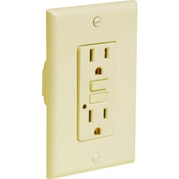 Maintenance Warehouse® 15 Amp 125 Volt Self-Test GFCI Receptacle w/ Back and Side Wired (Ivory)