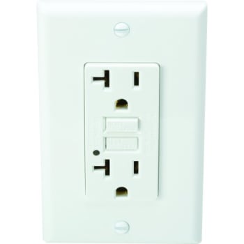 Maintenance Warehouse® 20 Amp 125 Volt Self-Test GFCI Receptacle w/ Back and Side Wired (White)