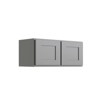 Cnc Cabinetry Luxor 2-Door Wall Cabinet, 33"w X 12"h X 12"d, Shaker Misty Grey