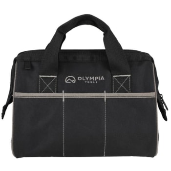 Image for Olympia Tools 12" Black Weather-Resistant Wide Mouth Tool Bag Adjustable Strap from HD Supply