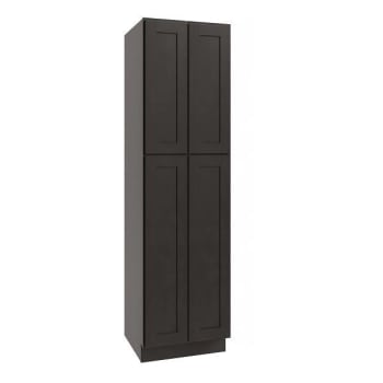 CNC Cabinetry Luxor Utility Cabinet, 4 Pull Out, 24"W X 90"H, Shaker Smoky Grey