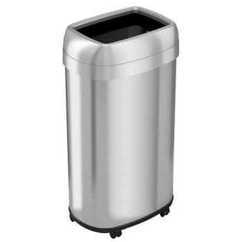 Image for Hls Commercial 16g Elliptical Stainless Steel Open Top Trash Can With Wheels from HD Supply
