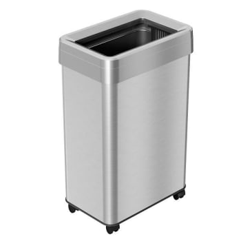 Image for Hls Commercial 16g Rectangular Stainless Steel Open Top Trash Can With Wheels from HD Supply
