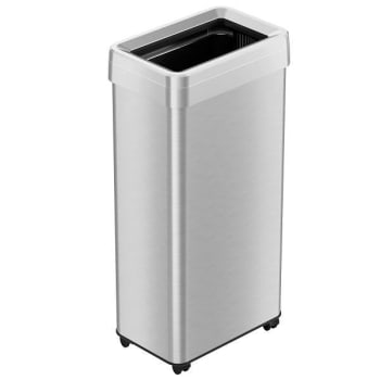 Image for Hls Commercial 21g Rectangular Stainless Steel Open Top Trash Can With Wheels from HD Supply
