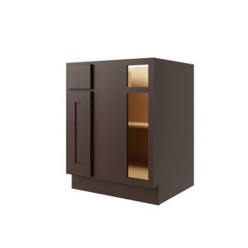 Image for Cnc Cabinetry Luxor 39" Blind Base Cabinet, Right Hinge, Shaker Espresso from HD Supply