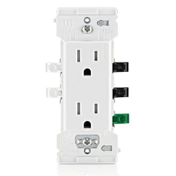 Image for Leviton Decora Edge Tamper-Resistant Duplex Outlet, Nema 5-15r, 15 Amp, White from HD Supply