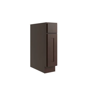 Cnc Cabinetry Luxor 1-Door Base Cabinet, Ada, Right Hinge, 9", Shaker Espresso