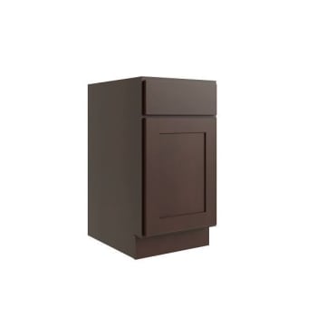 Image for Cnc Cabinetry Luxor 18" Base Cabinet, 1 Pull Out, Left Hinge, Shaker Espresso from HD Supply