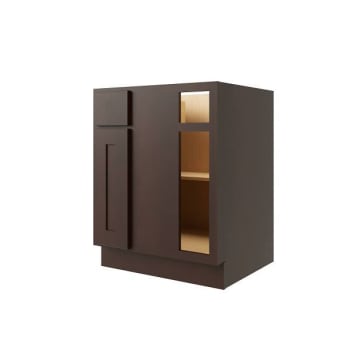Image for Cnc Cabinetry Luxor 45" Blind Base Cabinet, Right Hinge, Shaker Espresso from HD Supply