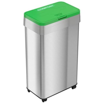 Image for Hls Commercial 21g Rectangular Stainless Steel Open Top Compost Bin With Wheels from HD Supply