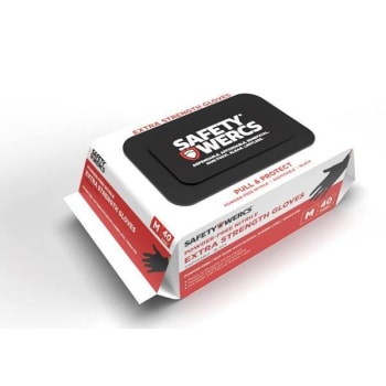 Image for Safety Wercs Black Medium Pull And Protect Nitrile Gloves Case Of 20 from HD Supply
