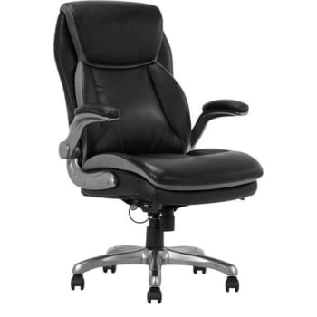 Image for Serta Smart Layers Brinkley Ergonomic Bonded Leather High-Back Black/Silver from HD Supply