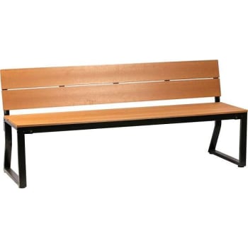 Image for Lorell® Faux Wood Outdoor Bench With Backrest Teak/black from HD Supply