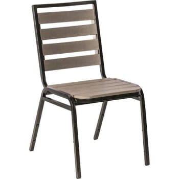 Lorell® Faux Wood Outdoor Chairs Charcoal/Black Set Of 4 Chairs Package Of 4