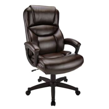 Image for Realspace Fennington Leather High-Back Executive Chair Brown Bifma Compliant from HD Supply