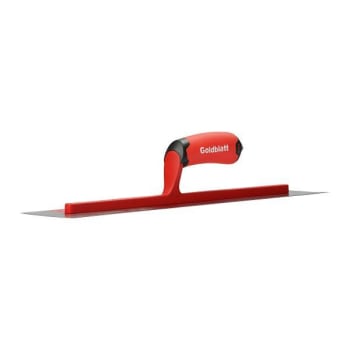 Goldblatt Red Stainless Steel Finishing Trowel, Red Soft Grip, 18" X 4"