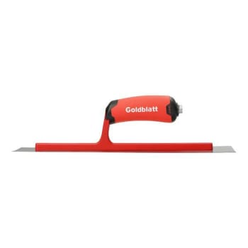 Goldblatt Red Stainless Steel Finishing Trowel, Red Soft Grip, 14" X 4"