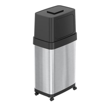 Image for Hls Commercial 18g Dual Push Door Stainless Steel Trash Can With Wheels from HD Supply
