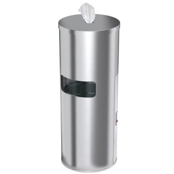 Hls Commercial 9g Stainless Steel Side-Entry Trash Can With Wipe Dispenser