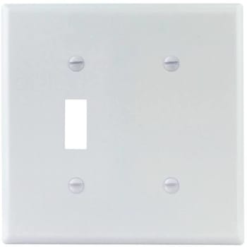Image for Titan3 White Smooth 2-Gang Toggle/Blank Standard Metal Wall Plate from HD Supply