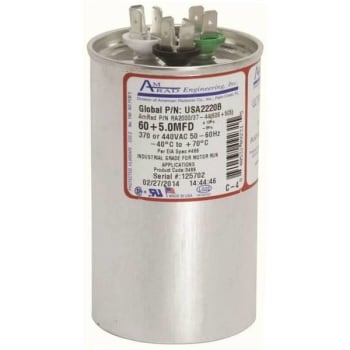 Image for Amrad Engineering 60/5 Mfd 370/440 Vac Round Motor Run Capacitor from HD Supply