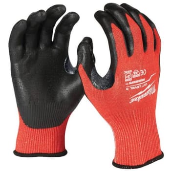 Image for Milwaukee Medium Red Nitrile Level 3 Cut Resistant Dipped Work Gloves Pair from HD Supply